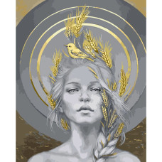 Картина для малювання за номерами Стратег Дівчина з колосками 40х50 (SY6025)