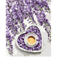 Картина для малювання за номерами Стратег Кава. Фіолетове серце 40х50см (VA-1165)