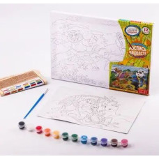 Картина розпис на полотні Danko Toys Панда та тигр 21х31см (PX-04-12)