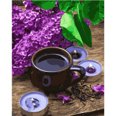 Картина для малювання за номерами Стратег Кава з бузком 40х50см (VA-1955)