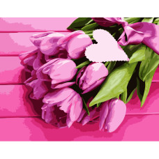 Картина для малювання за номерами Стратег Рожеві тюльпани 40х50см (VA-0551)