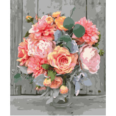 Картина для рисования по номерам Стратег Ніжний букет квітів 40х50см (VA-1362)