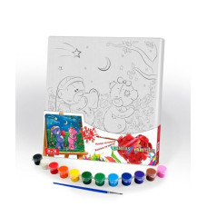 Картина розпис на полотні Danko Toys Закохані ведмежата 31х31см (PX-05-07)