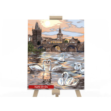 Картина для малювання за номерами Danko Toys Білі лебеді 40х50см (KpNe-01-04)