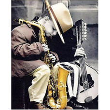 Діамантова мозаїка Strateg за номерами Музикант з дитинства 30х40 (HEG86036)