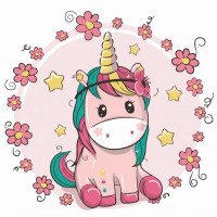 Картина для малювання за номерами Art Craft Єдиноріжка в квітах 30х30см (15504-AC)