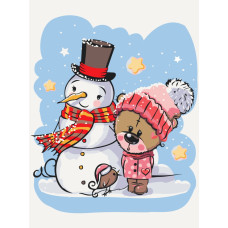 Картина для малювання за номерами Brushme Святкові друзі 30х40см (BS52725)