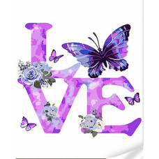 Картина-розмальовка Strateg за номерами з лаком Love and butterfly 30x40 (SS-1061)