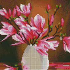 Картина за номерами з алмазною мозаїкою Стратег Магнолія у вазі 30х30см (CA-0046)