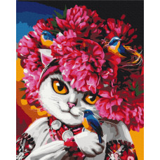 Картина за номерами Brushme Квітуча киця 40х50 (BS53223)