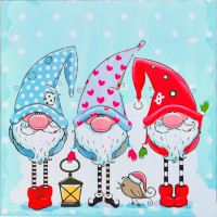 Картина-розмальовка за номерами Strateg Новорічні гноми 40х40 (SK054)