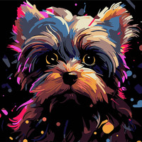 Картина-розмальовка Strateg за номерами на чорному фоні Йорк експресія кольору 30х30 (SH3030-23)