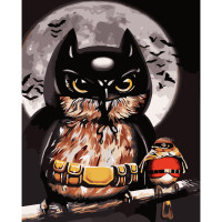 Картина-розмальовка за номерами Strateg Сова-бетмен 40х50 (VA3689)