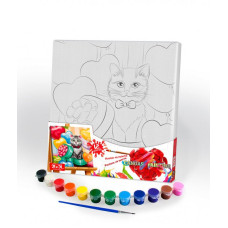 Картина розпис на полотні Danko Toys Подарунковий котик 31х31см (PX-07-09)