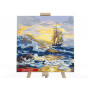 Картина для малювання за номерами Danko Toys Корабель на хвилях 40х40см (KpNe-02-07)