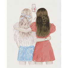 Картина для малювання за номерами Brushme Селфі подружок 40х50см (BS51342)