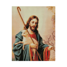 Картина за номерами з алмазною мозаїкою Стратег Добрий пастор 50х40см (FA10306)