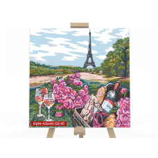 Картина для малювання за номерами Danko Toys Пікнік біля Ейфелевої вежі 40х40см (KpNe-v40*40-02-01)