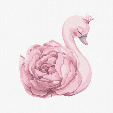 Картина-розмальовка Ідейка за номерами Принцеса лебідь 30х30 (KHO6038)