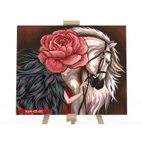 Картина для малювання за номерами Danko Toys Дама з конем 30x40 (KpN-03-05)