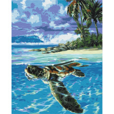 Картина за номерами Brushme Тропічна черепаха 40х50 (BS51422)