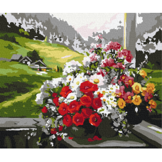 Картина для малювання за номерами Brushme Букети на вікні 40х50см (BS9500)
