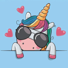 Картина для малювання за номерами Strateg Модний єдиноріжка 30х30 (ES003)