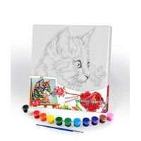 Картина розпис на полотні Danko Toys Кольоровий кіт 31х31см (PX-05-09)