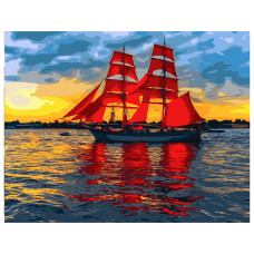 Картина для малювання за номерами Стратег Багряні вітрила 40х50см (VA-1819)