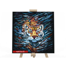 Картина для малювання за номерами Danko Toys Тигр у воді 40х40см (KpNe-02-03)