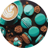Картина-розмальовка Ідейка за номерами Шоколадна насолода кругла d-39 (KHO-R1013)
