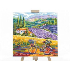 Картина за номерами Danko Toys Лавандові поля 40x40 (KpNe-40*40-02-02)