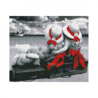 Картина за номерами з алмазною мозаїкою Стратег Подружки біля моря 30х40см (HX049)