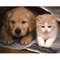 Картина для малювання за номерами Стратег Добрі друзі 40х50см (VA-0521)