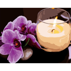 Картина для малювання за номерами Стратег Орхідея зі свічкою 40х50см (VA-2666)