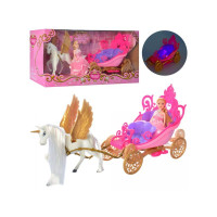 Лялька з каретою та пегасом із світло-звуковими ефектами рожева (2201B-D-PN)