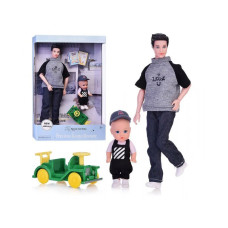 Лялька шарнірна Кен татко з пупсом іграшка машинка 30 см (A785-2)
