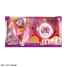 Ляльковий набір Anlily Карета з конячкою рожева (616882)