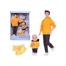 Лялька шарнірна Кен татко з пупсом іграшка літачок 30 см (A785-1)