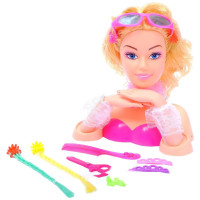 Лялька-манекен голова для зачісок із аксесуарами для волосся окуляри 23 см (008-1-2-G)