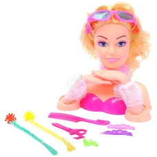 Лялька-манекен голова для зачісок із аксесуарами для волосся окуляри 23 см (008-1-2-G)