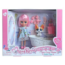Лялька RosyRosie шарнірна Ванна кімната з тваринкою та меблями (RR004-5B)