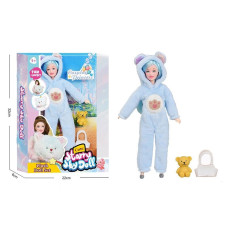 Лялька шарнірна в кігурумі ведмедик блакитна 30 см (SK162-62A-B-CBL)