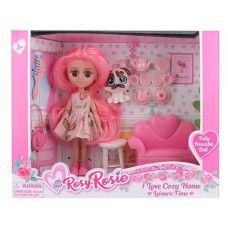 Лялька RosyRosie шарнірна Кімната відпочинку з тваринкою та меблями (RR004-5S)