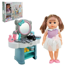 Лялька з набором туалетного столику із аксесуарами фіолетова (82850/82851VL)