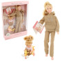Лялька Матуся з немовлям і аксесуарами в бежевому костюмі (A783-3)