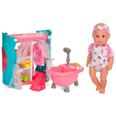 Пупс малюк у ванній кімнаті з ванночкою і аксесуарами (99831)
