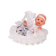 Пупс функціональний Малюк з аксесуарами в кошику 28 см біла (DH2206ABCD/WT)
