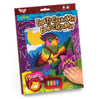 Набір для творчості Danko Toys розфарбовка глітерними блискітками Папуга (РГН-02-04)