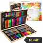 Набір для малювання та творчості Art Set Wood У дерев'яній валізі 180шт (MA009)